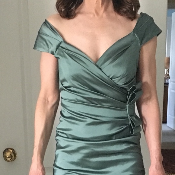 Teri Jon sage green formal gown - Picture 3 of 8